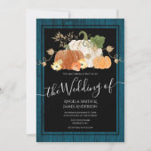 秋素朴カボチャグリッター結婚式招待状 招待状 (正面)