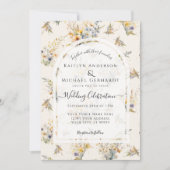 秋素朴カボチャフローラワイルドフラワー結婚ズ 招待状 (正面)