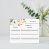 秋素朴カボチャブライダルシャワーレシピカード (スタンド正面)