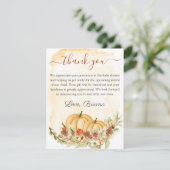 秋素朴カボチャ水カラーフローラベビーシャワー 招待状 (スタンド正面)