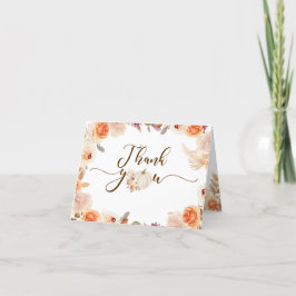 秋素朴カボチャ誕生日折り畳みカード サンキューカード