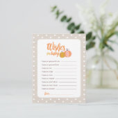 秋素朴カボチャ赤ちゃんシャワーウィッシュカード 招待状 (スタンド正面)