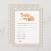 秋素朴カボチャ赤ちゃんシャワーウィッシュカード 招待状 (正面/裏面)