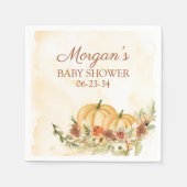 秋素朴カボチャ赤ちゃんシャワー スタンダードカクテルナプキン (正面)