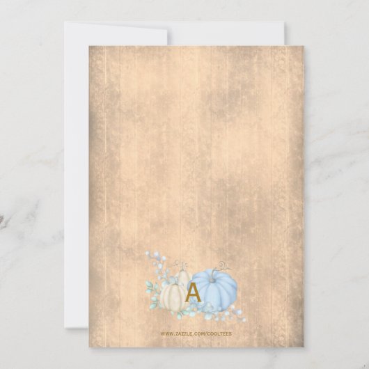 秋素朴カボチャ赤ちゃんシャワー 招待状 (裏面)