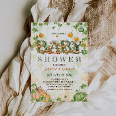 秋素朴カボチャ赤ちゃんシャワー 招待状