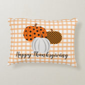 秋素朴カボンプキンハッピーサンクスギビングプレイド アクセントクッション (裏面)