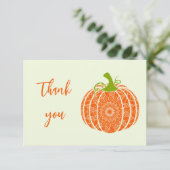 秋素朴カントリーオレンジカボンプキンサンクスギビング サンキューカード (スタンド正面)