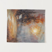 秋素朴キャビン景観秋アート タペストリー (正面(横))