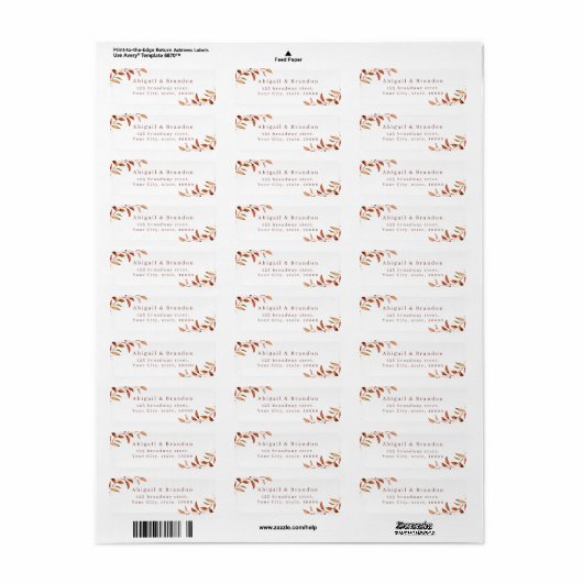 秋素朴グ結婚リー差出人住所ラベル ラベル (フルシート)