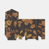 秋素朴ゴールデン葉エレガント秋の結婚式 フェイバーボックス (折り畳みなし)