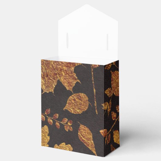 秋素朴ゴールデン葉エレガント秋の結婚式 フェイバーボックス (オープン)