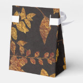 秋素朴ゴールデン葉エレガント秋の結婚式 フェイバーボックス (裏面サイド)