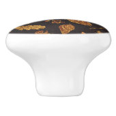 秋素朴ゴールデン葉エレガント秋 セラミックノブ (側面)