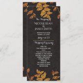 秋素朴ゴールデン葉結婚式 プログラム (正面/裏面)