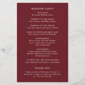 秋素朴サンフラワーバジェット結婚式 プログラム チラシ (裏面)