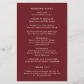 秋素朴サンフラワーバジェット結婚式 プログラム チラシ (裏面)