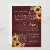 秋素朴サンフラワーブルゴーニュ結婚式招待状 招待状 (正面)