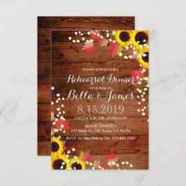 秋素朴サンフラワーリハーサルディナー招待状 招待状
