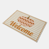 秋素朴シボロンパンプキン&ストライプ ドアマット (アングル)