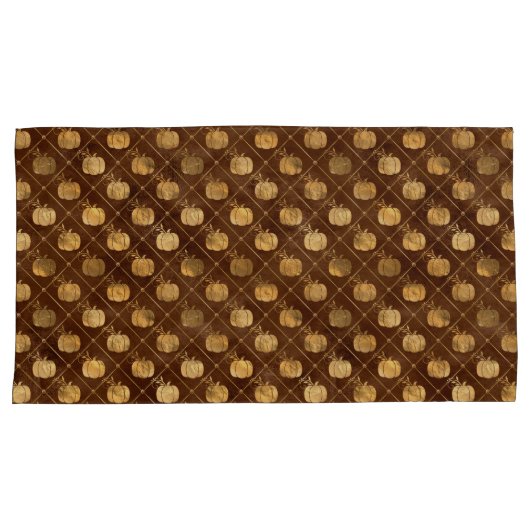 秋素朴シャビーシック金ゴールドカボチャヴィンテージ 枕カバー (正面右)