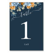 秋素朴テラコッタネイビーブルアンドラスト結婚ズ テーブルナンバー (正面)