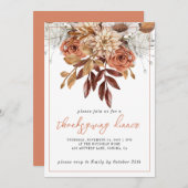 秋素朴テラコッタビスクフローラ感謝祭 招待状 (正面/裏面)