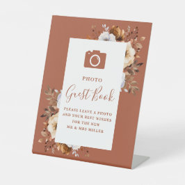 秋素朴テラコッタフォトゲストブ結婚ック 台座サイン