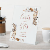 秋素朴テラコッタフローラカードとギフト 台座サイン (インサイチュ)