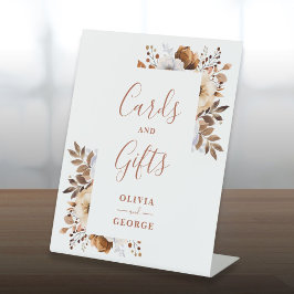 秋素朴テラコッタフローラカードとギフト 台座サイン