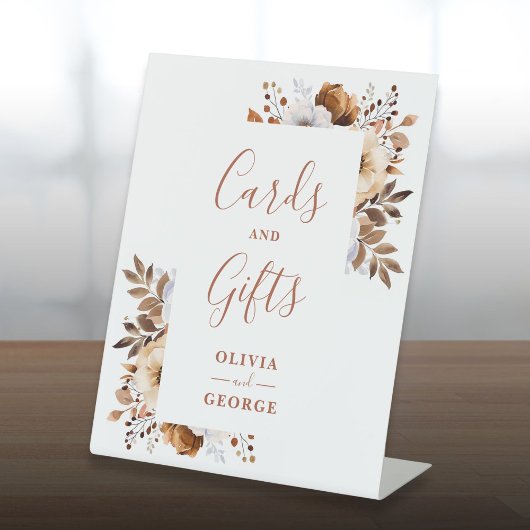 秋素朴テラコッタフローラカードとギフト 台座サイン