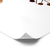 秋素朴テラコッタフローラ結婚のウェルカムサイン ポスター (角)