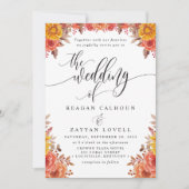 秋素朴テラコッタフローラ結婚ズ 招待状 (正面)
