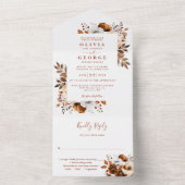 秋素朴テラコッタモダンフローラ結婚ズ オールインワン招待状 (内側)