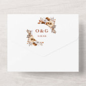 秋素朴テラコッタモダンフローラ結婚ズ オールインワン招待状 (裏面)