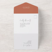 秋素朴テラコッタラスト花模様 オールインワン招待状 (外側)