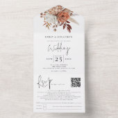 秋素朴テラコッタラスト花模様 オールインワン招待状 (内側)