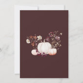 秋素朴トープフローラカボチャ誕生日パーティー 招待状 (裏面)