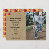 秋素朴ハッピー感謝祭フォト引用文カード シーズンカード (正面/裏面)