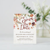 秋素朴ハーベストカボチャ日付を保存 案内ポストカード (スタンド正面)