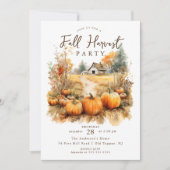 秋素朴ハーベストサンクスギビング 招待状 (正面)