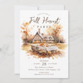 秋素朴ハーベストサンクスギビング 招待状 (正面)