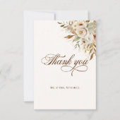 秋素朴バラ植物台本 サンキューカード (正面)