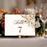 秋素朴バラ植物台本 テーブルナンバー<br><div class="desc">このデザインでは結婚、金ゴールドのtouchとテラコッタの暖かい紅葉に水の色のバラと緑を取り上げエレガント、アイボリー、さび、栗、ほこりっぽい青とセージ緑のを輝かせている秋のロマンスを捉えている。このデザインはユニーク、デザインエディタで使用できカスタムる色を持つ文字書のスクリプトフォントでカスタマイズのグラフィックも備えている。</div>