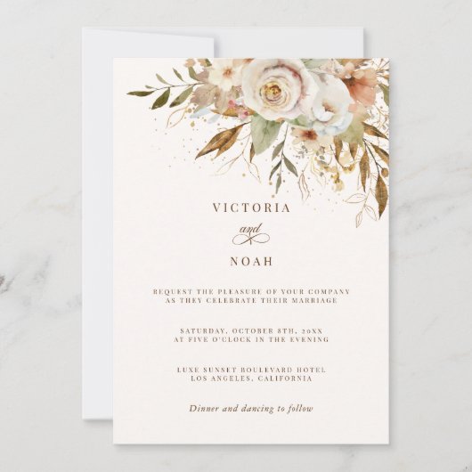 秋素朴バラ植物学 招待状 (正面)