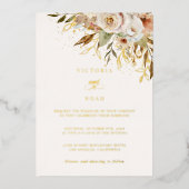 秋素朴バラ植物学 箔招待状 (正面)