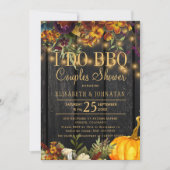 秋素朴バーンウッド私はbbqカップルのシャワーを行う 招待状 (正面)