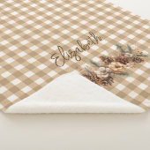 秋素朴パインコーンブラウンジンガムパーソナライズされた シェルパブランケット (3/4)