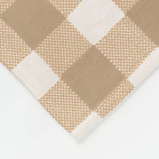 秋素朴パインコーンブラウンジンガムパーソナライズされた フリースブランケット (角)