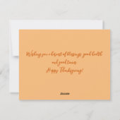 秋素朴パンプキエレガントンフラワー感謝祭 シーズンカード (裏面)